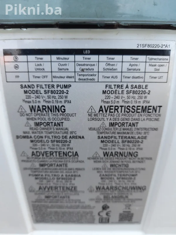 Intex Motorna Pumpa za bazen sa elektronikom - Model SF80220-2