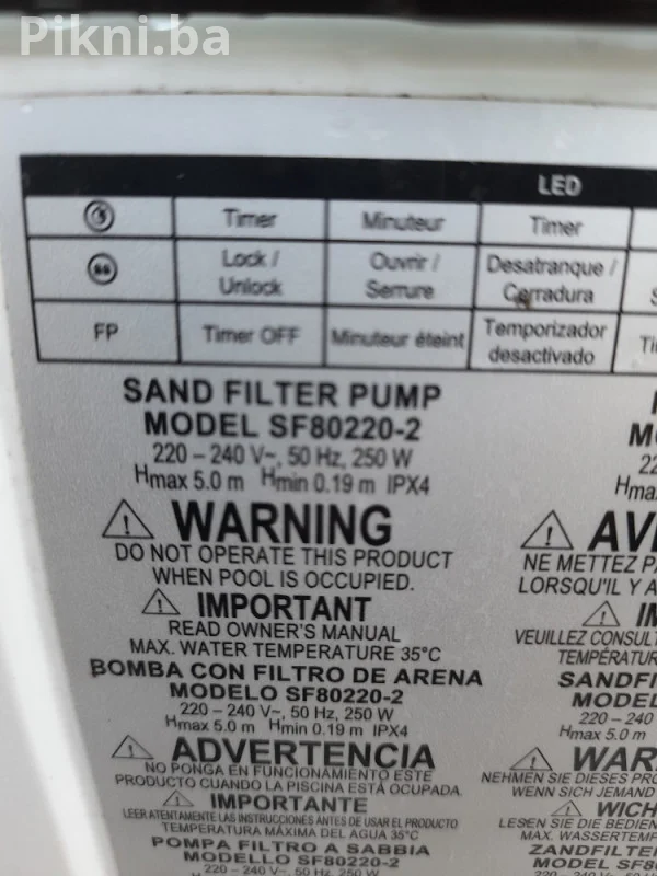 Intex Motorna Pumpa za bazen sa elektronikom - Model SF80220-2