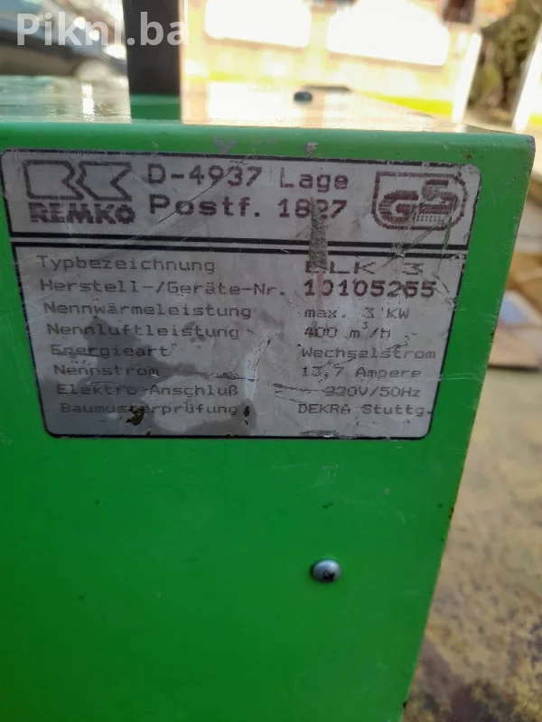 Profesionalni Električni Grijač REMKO ELK 3 - 3kW (Made in German