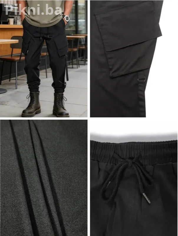 Muške Crne Kargo Hlače (XL) / NOVO / Urban Style