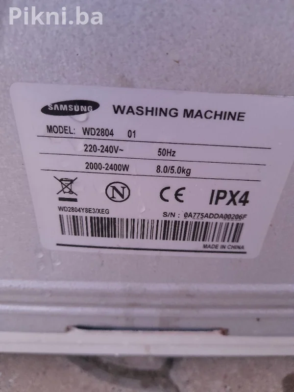 vešmasina susnica Samsung Wd2804 8kg ves masina