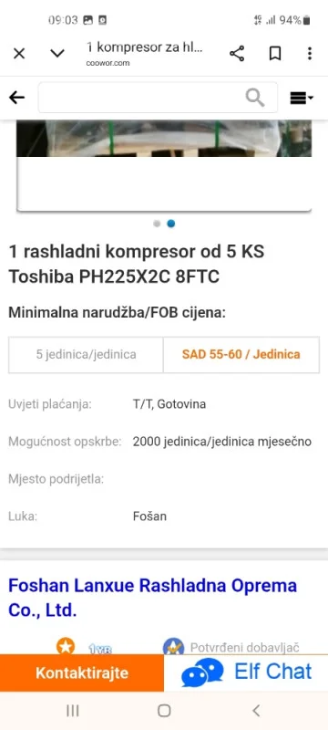 Kompresor TOSCHIBA klimu isusivac vlage frizider zamrzivač motora