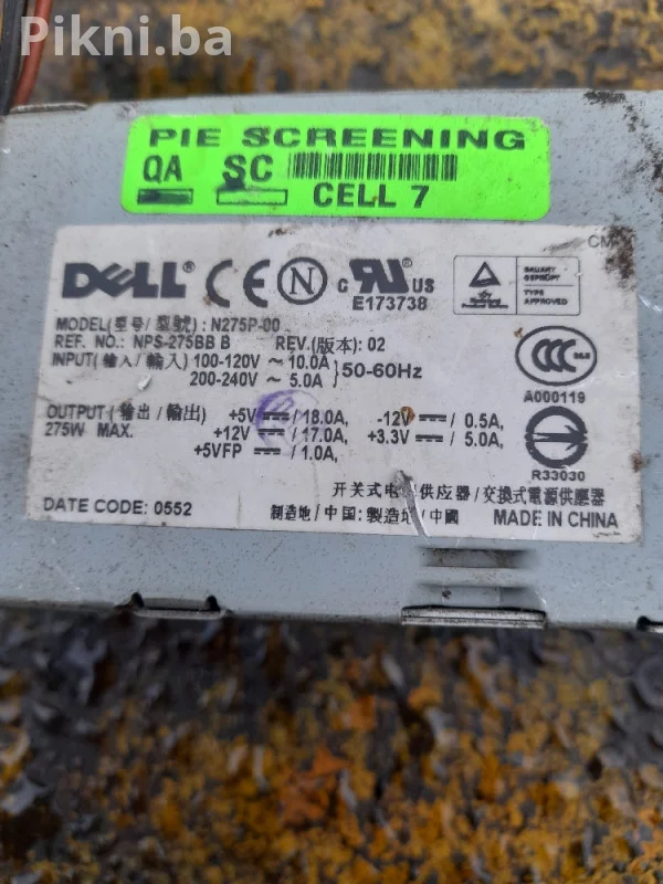 Originalno Dell Napajanje 275W - Model N275P-00 / NPS-275BB B (SFF/OptiPlex)