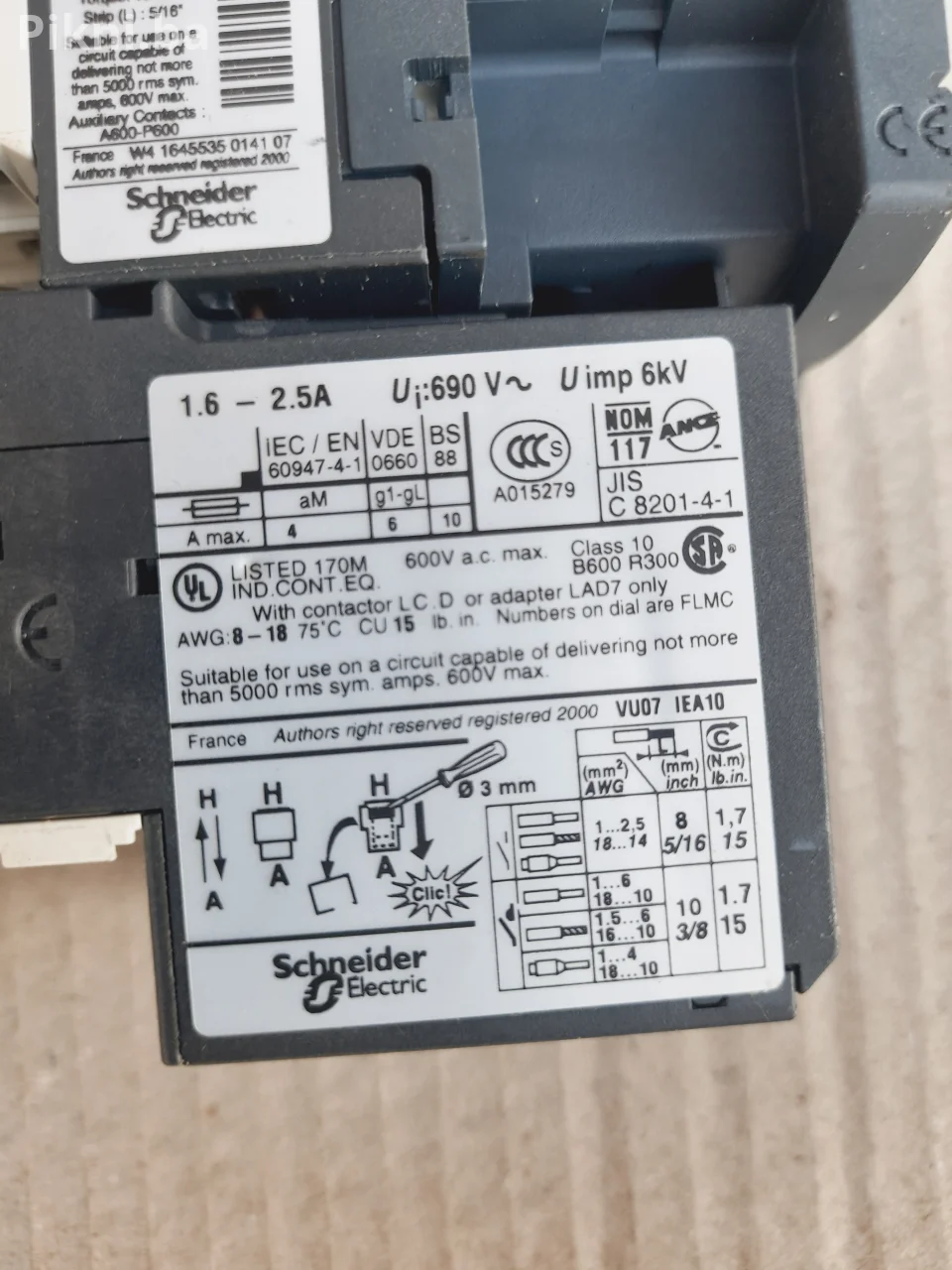 ⚡ Schneider Electric Kontaktor sklopka prekidačLC1D12 + Termički Relej LRD07 (Ispravno) ⚡