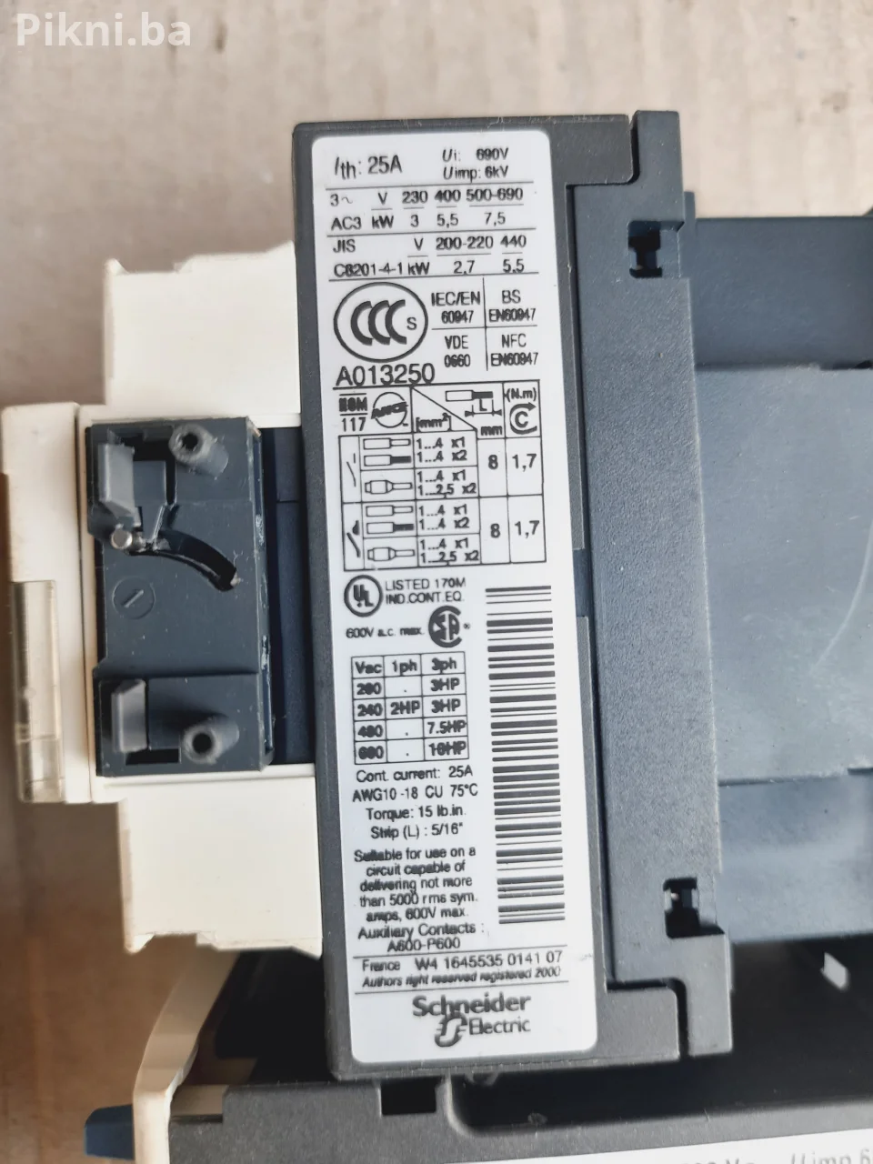 ⚡ Schneider Electric Kontaktor sklopka prekidačLC1D12 + Termički Relej LRD07 (Ispravno) ⚡