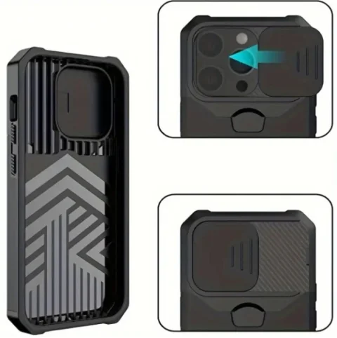 iPhone 17 Pro Max LUX Armor Maska / Crna / 360 Stand 6