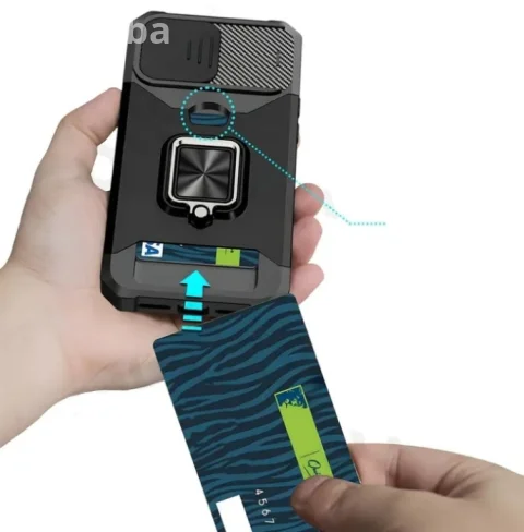 iPhone 17 Pro Max LUX Armor Maska / Crna / 360 Stand 4