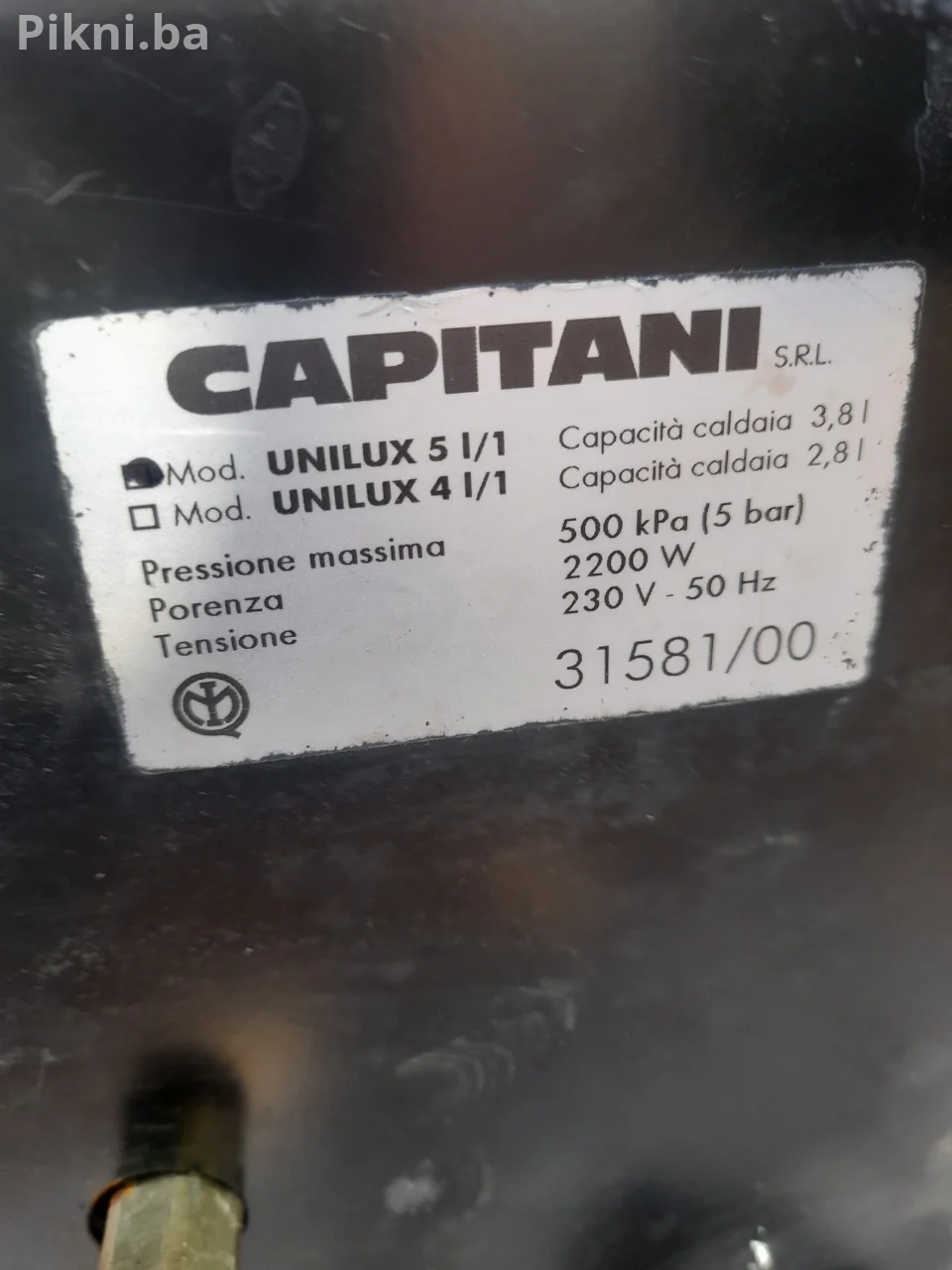 Profesionalni parni čistač Capitani Unilux 2200W paročistač (Bez priključaka)
