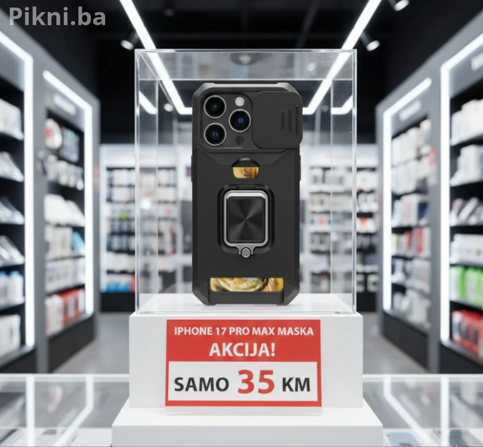 iPhone 17 Pro Max LUX Armor Maska / Crna / 360 Stand