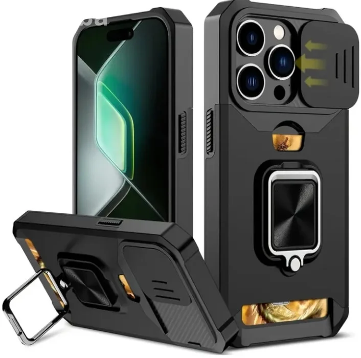 iPhone 17 Pro Max LUX Armor Maska / Crna / 360 Stand
