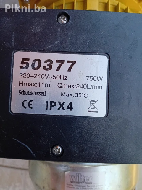 WilTec Pumpa za Bazen / Vodu 750W (Model 50377) 5