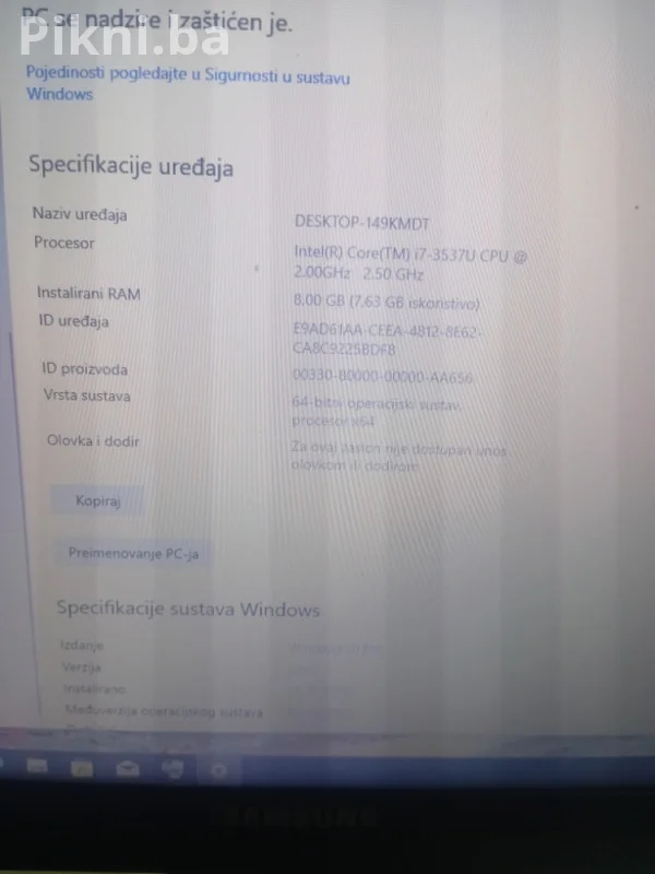 Samsung Premium Ultrabook i7 / 8GB RAM / Baterija 8+ sati