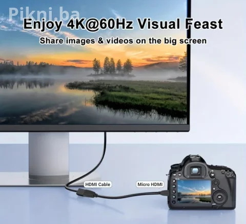 Micro HDMI na HDMI Kabal Adapter 4K Ultra HD (NOVO) 7