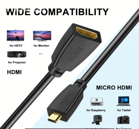 Micro HDMI na HDMI Kabal Adapter 4K Ultra HD (NOVO) 6