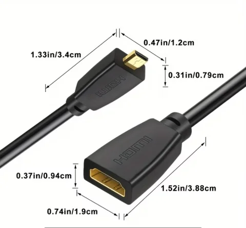 Micro HDMI na HDMI Kabal Adapter 4K Ultra HD (NOVO)