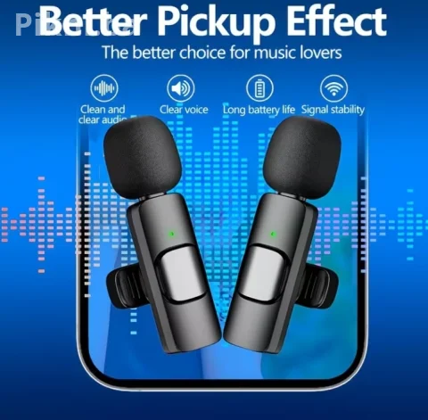 Bežični Lavalier Mikrofon DUPLI (2 u 1) za iPhone i Android – Novo 6