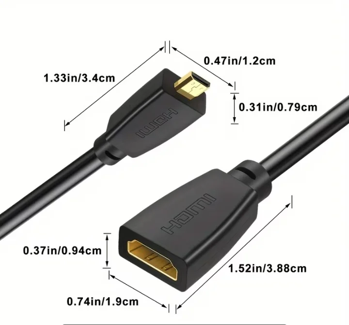 Micro HDMI na HDMI Kabal Adapter 4K Ultra HD (NOVO)