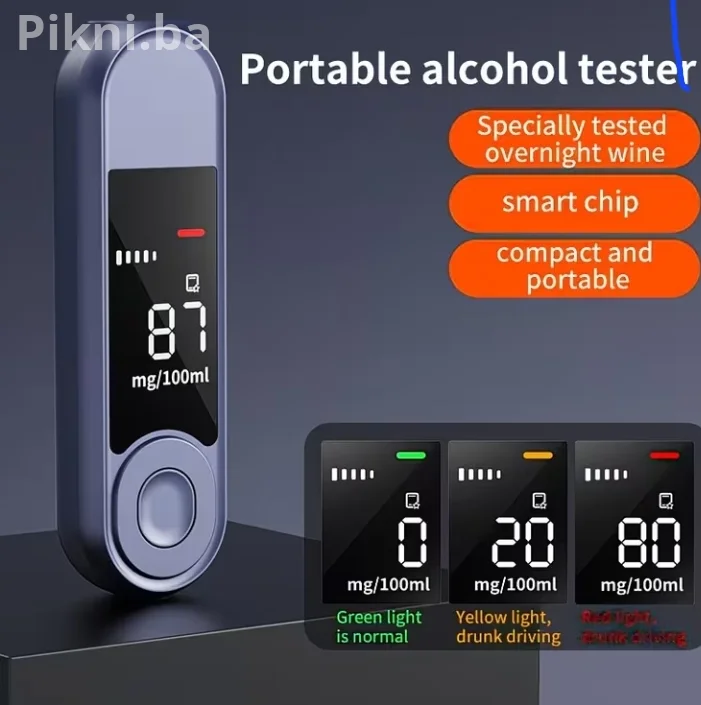 Digitalni Alkohol Tester / Alkometar (Nova Generacija) – Punjivi, HD Ekran