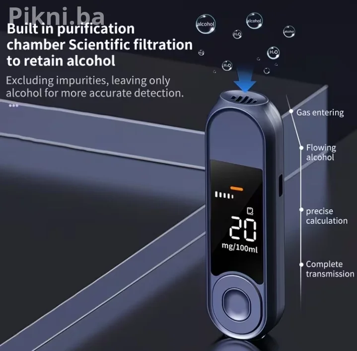 Digitalni Alkohol Tester / Alkometar (Nova Generacija) – Punjivi, HD Ekran
