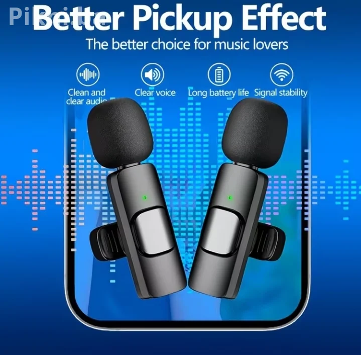 Bežični Lavalier Mikrofon DUPLI (2 u 1) za iPhone i Android – Novo