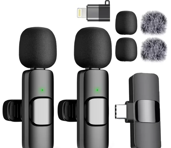 Bežični Lavalier Mikrofon DUPLI (2 u 1) za iPhone i Android – Novo