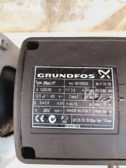 Pumpa za vodu Grundfos 0.85kw pumpe hidropak hidrofor 8