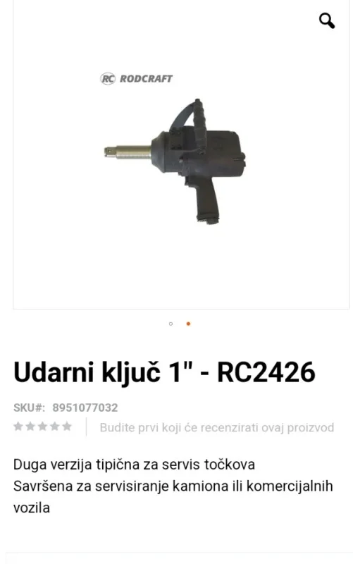 Profesionalni kamionski udarni pištolj 1" Rodcraft RC2426